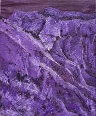 Ross Caliendo, Violet Vista, 2021, oil and acrylic on canvas with wooden frame