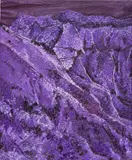 Ross Caliendo, Violet Vista, 2021, oil and acrylic on canvas with wooden frame