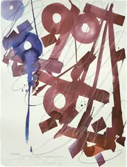 Untitled by RETNA, 2017, ink and watercolour on paper, sold Apr 2025