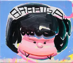 Ana Barriga, MIA!, 2022, oil, enamel, marker, and spray paint on canvas