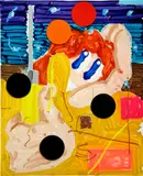 Edu Carrillo, We Spent All Day, 2022, acrylic, oil, oil stick, enamel and spray paint on linen