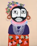 Kojo Marfo, Stranger #10, 2021, acrylic on canvas