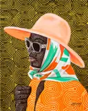 Foster Sakyiamah, Orange Summer Stroll, 2022, acrylic on canvas