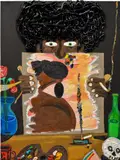 Devin Troy Strother, studio visit, lemme see ya face / self portrait #1