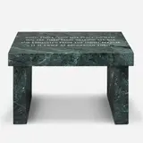 Jenny Holzer, Survival: When there is no safe place..., 1997, Verde Antique marble footstool