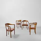 Set of four armchairs by Ole Wanscher, designed 1958, produced 1960s, Brazilian rosewood, Niger leather, offered Dec 2025