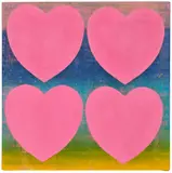 Andy Warhol, Hearts Pink, 1982, acrylic, silkscreen ink and diamond dust on canvas