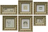 Javier Calleja, Six Works: (i) Two Faces (#51); (ii) It Wasn’t Me (#40); (iii) Bound (#33); (iv) Untitled; (v) Who Would I Be, If I Could Be; (vi) It Can Only Be Me