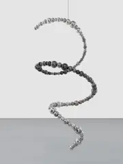 Black Tornado by Jean-Michel Othoniel, 2017, chrome painted aluminum, steel, sold Sep 2025