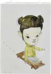 Untitled by Yoshitomo Nara, 1997, pencil, watercolour and coloured pencil on paper, offered Sep 2025