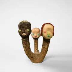 Untitled by Izumi Katō, 2006, wood, acrylic, charcoal and silicon, sold Sep 2025