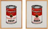 Richard Pettibone, Two works: (i) Andy Warhol, 'Campbell's Soup Can, Pepper Pot', 1962; (ii) Andy Warhol, 'Campbell’s Soup Can, Turkey Noodle'