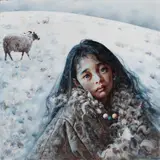 Ai Xuan, Grassland and Sheep Behind, 2004, oil on canvas