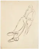 Sanyu, Femme de 3/4 dessinant