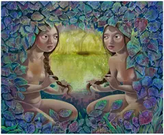 Tania Marmolejo, A Quiet Place to Tell Our Secrets, 2021, oil on canvas