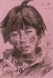 Ai Xuan, Tashi Tsering, 1998, charcoal on paper