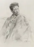 Ai Xuan, Father and Daughter on Highland, 2004, charcoal on paper