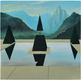 Sholto Blissett, Formal Garden Study, 2020, oil on board