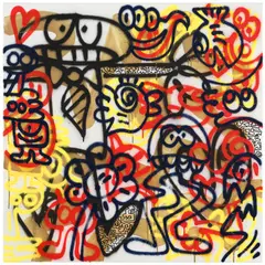 Sam Cox, Office Worker, 2021, spray paint on canvas