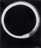 Ensō: Beyond the Universe of Total Darkness by Takashi Murakami, 2016, acrylic on Kraft paper, offered Dec 2025