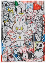 Kasing Lung, Azure, 2022, marker on paper