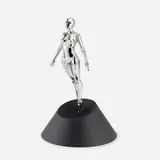 Hajime Sorayama, Sexy Robot Floating _1/4 scale, 2020, PVC, silver plated, ABS resin, alloy and LED light