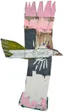 Alex Foxton, Magpie (IV), 2021, oil, acrylic, cardboard, aluminium, staples
