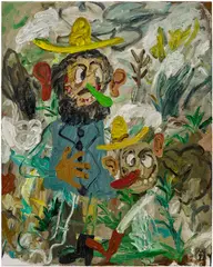 Matías Sánchez, El viejo y el joven pintor, 2020, oil on linen