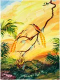 Hilary L. Doyle, Oasis VI (After Martin Johnson Heade), 2023, acrylic on wood panel