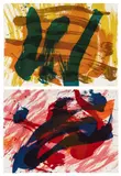 Kazuo Shiraga, Buson; and Kôkan, 1990, Two lithographs in colours, on Arches paper, the full sheets