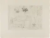 Pablo Picasso, Sculpteur et trois danseuses sculptées (Sculptor and Three Sculpted Dancers), plate 81 from La Suite Vollard (Bl. 217, Ba. 421), 1934, Etching, on Montval laid paper watermarked Picasso , with full margins