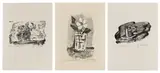 Pablo Picasso, Dans l'atelier de Picasso (In Picasso's Studio): three plates (M. 90; 98; 92, see C. Bks. 88), 1947, Three lithographs, on Arches paper, with full margins