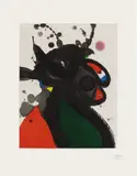Joan Miró, La possédée de Calamayor (The Possessed of Calamayor), from People of the Sea (D. 1282), 1990, Aquatint in colours with carborundum, on BFK Rives paper, with full margins