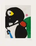 Joan Miró, La mangeuse de crabes (The Woman Crab-Eater), from People of the Sea (D. 1276), 1990, Aquatint in colours with carborundum, on Rives paper, with full margins