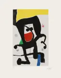Joan Miró, Mousse dans les cordages (Cabin-Boy in the Rigging), from People of the Sea (D. 1286), 1990, Etching and aquatint in colours with carborundum, on BFK Rives paper, with full margins