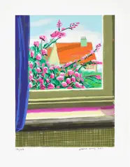 David Hockney, My Window: No. 778, 17th April 2011, 2011/2019, iPad drawing in colours, printed on archival paper, with full margins, with the illustrated 248-page chronology book numbered '0134', original print portfolio, and original cardboard box