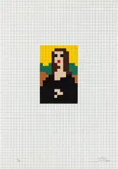 Low Res Mona Lisa (C.P.E. 33) by Invader, 2014, Screenprint in colours, on wove paper, the full sheet, offered Mar 2025
