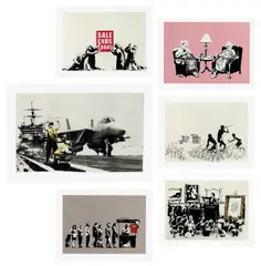 Banksy, Barely Legal (LA Edition), 2007, The complete set of six screenprints in colours, on Arches wove paper, with full margins