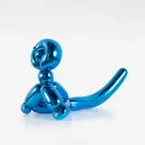 Jeff Koons, Balloon Monkey (Blue), 2017, Porcelain multiple painted in chrome, contained in the original Styrofoam-lined presentation box with silver printed signature