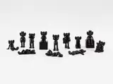 Kaws, Bronze Figures, 2022, The complete set of 12 bronze figures, all contained in the original wooden presentation boxes
