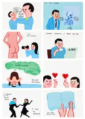 Vote by David Shrigley and Joan Cornellà, 2022, The complete set of eight screenprints in colours, on wove paper, the full sheets loose (as issued), with the title page, sold Mar 2025
