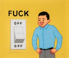 Joan Cornellà, Fuck Off/Off, 2021, Giclée print in colours, on Epson Watercolor paper, the full sheet
