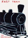 David Shrigley, Untitled (Fast Train to Shitsville), 2021, Screenprint in colours with varnish overlay, on Somerset Satin paper, the full sheet
