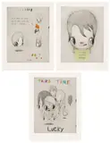 Javier Calleja, First Look; Second Chance Always; and Third Time Lucky, 2021, Three etchings with hand-coloring in watercolour and pencil, on Arches paper, with full margins