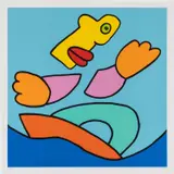 Thierry Noir, Surfing (Blue), 2024, Screenprint in colours, on Somerset paper, with full margins