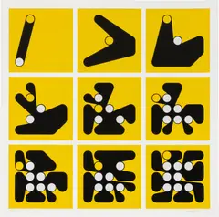Dmitri Cherniak, Ringers #962: the LACMA Iteration, 2023, Screenprint in colours with embossing, on Somerset Radiant paper, with full margins