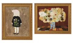 Tomoko Nagai, Girl in a Dress; and Brown Sugar, 2022, Two 2.5D StareReap inkjet prints in colours, on wove paper, the full sheets
