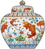 Lidded Jar with Design of a Lotus Pond by Takashi Murakami, 2024, Offset lithograph in colours, on shaped wove paper, the full sheet, sold Mar 2025