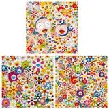 Me and Mr. DOB; Maiden in the Yellow Straw Hat; and If I Could Reach That Field of Flowers, I Would Die Happy by Takashi Murakami, 2009; 2010; and 2010, Three offset lithographs in colours, on smooth wove paper, the full sheets, sold Mar 2025