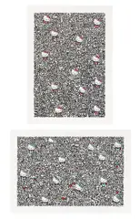 Sam Cox, Kitty Crazy; and Kitty City, 2021, Two giclée and screenprints in colours with glitter, on wove paper, with full margins